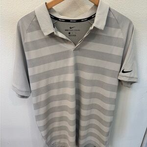 Nike Men's Golf Shirt in Gray Stripes